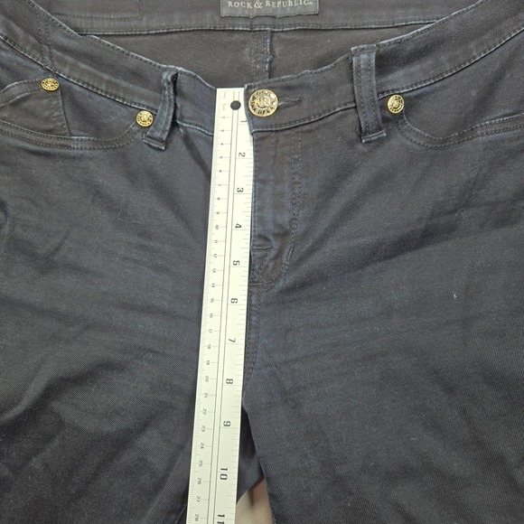 Rock & Republic Kashmiere Skinny Jeans Dark Wash Gold Hardware Womens 12 M - Picture 15 of 15